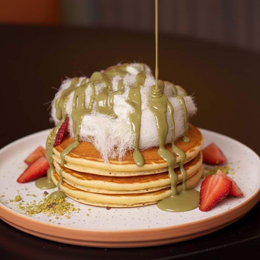 Pistachio Ghazleh Pancakes