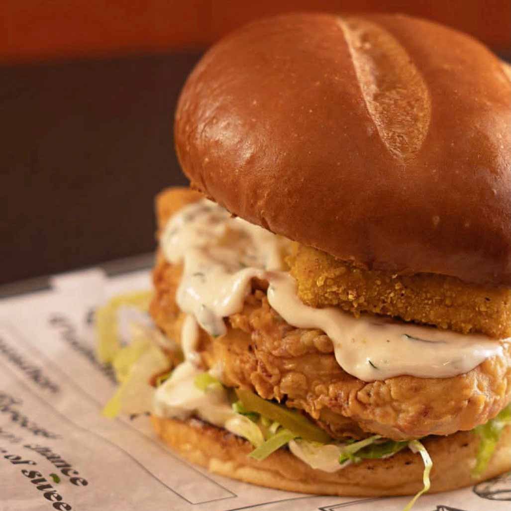 Ranch chicken burger